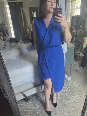 NSR Cobalt Blue Wrap Dress